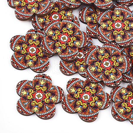 Printed Basswood Pendants WOOD-S045-018B-1