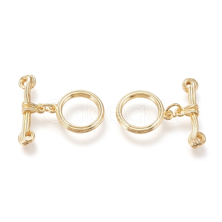 Brass Toggle Clasps KK-F820-14G-1