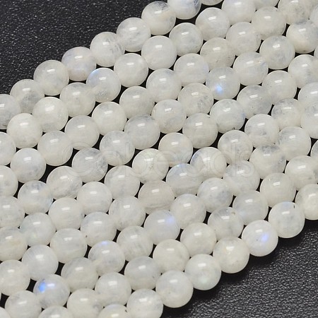 Round Grade A Natural Rainbow Moonstone Bead Strands G-M304-06-5.5mm-1