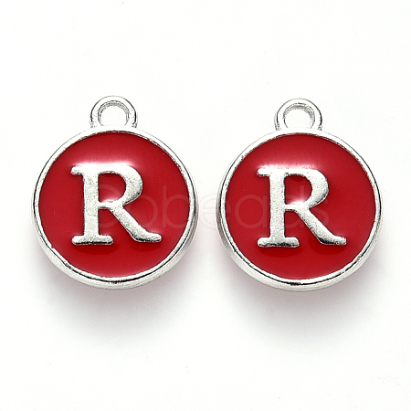 Platinum Plated Alloy Enamel Charms LS-ENAM-S118-03R-P-1
