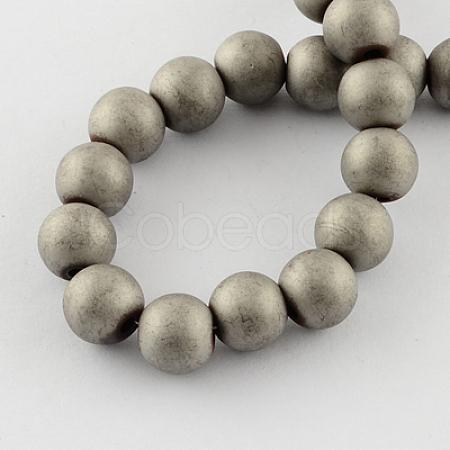 Non-magnetic Synthetic Hematite Beads Strands G-Q933-8mm-06-1