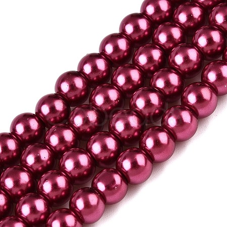 Baking Paint Pearlized Glass Pearl Round Bead Strands HY-Q003-6mm-14-1