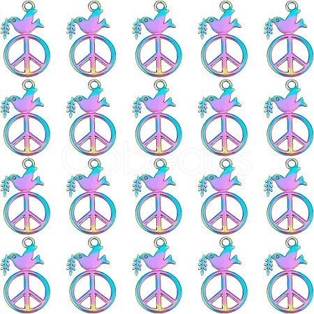 20Pcs Rainbow Color Alloy Pendants FIND-FH0003-56-1