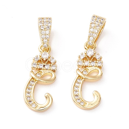 Eco-Friendly Brass Micro Pave Cubic Zirconia Pendants KK-K265-01G-C-1