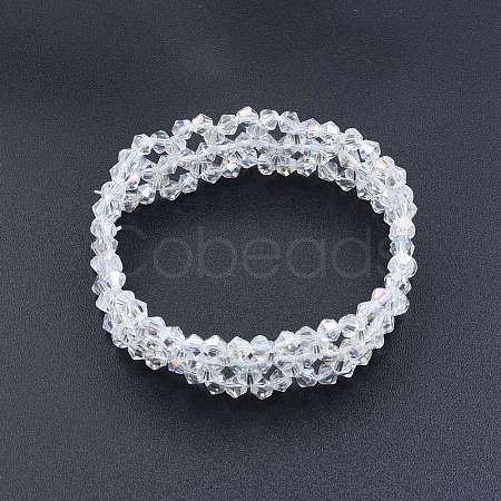 Bling Glass Beaded Stretch Bracelet BJEW-N018-03-03-1