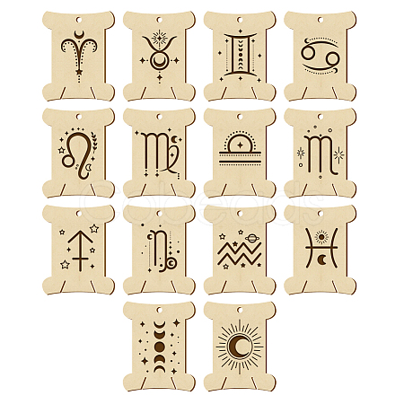 14Pcs 14 Style Plywood Thread Winding Boards WOOD-WH0060-07-1