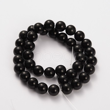 Natural Gemstone Obsidian Round Beads Strands G-O030-4mm-08-1