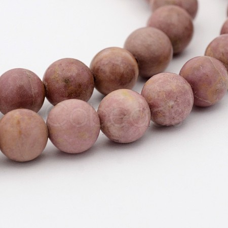 Natural Rhodonite Round Bead Strands X-G-J302-10-8mm-1