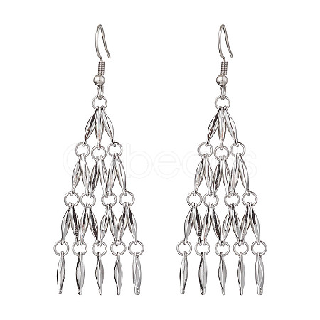 Non-Tarnish 304 Stainless Steel Bar Link Chain Dangel Earrings EJEW-JE05839-02-1