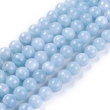 Natural White Jade Beads Strands G-L500-01-8mm-1
