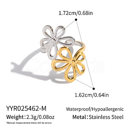 304 Stainless Steel Cuff Open Rings for Women SV5981-2-1