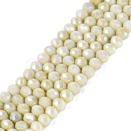 Anti-Tarnish Electroplate Rondelle Glass Beads Strands EGLA-T021-3mm-17-09-1