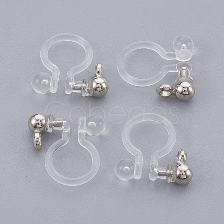 Brass Clip-on Earring Component X-KK-L169-09P-1