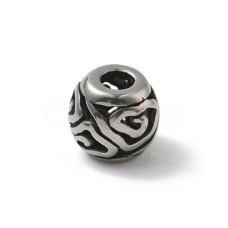 304 Stainless Steel European Beads STAS-H238-09K-AS-1