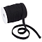 BENECREAT 25M Flat Cotton Hollow Cord, Waist Cap Rope, for Clothing, with 1Pc Plastic Empty Spools, Black, 15x1.5mm, about 27.34 Yards(25m)/Roll