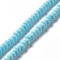 Handmade Frosted Porcelain Beads, Flat Round, Deep Sky Blue, 4x3mm, Hole: 0.8mm, about 134pcs/strand, 15.55 inch(39.5cm)