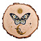 Printed Wood Round Sheets, for Home Display Decoration, Butterfly, 90~100x10mm