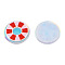 Transparent Printed Acrylic Cabochons, Flat Round, Red, 21x2.5mm