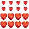 Gorgecraft 200Pcs 2 Style Acrylic Rhinestone Cabochons, Flat Back & Back Plated, Faceted, Heart, Red, 15~25x14.5~24x2~4mm, 100pcs/style