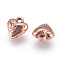 CCB Plastic Charms, Heart with Flower, Red Copper, 11x10x5mm, Hole: 1.5mm