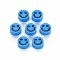 Handmade Polymer Clay Beads, Flat Round with Smiling Face, Dodger Blue, 8~9x4mm, Hole: 1.5mm