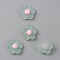 Spring Theme Translucent Resin Cabochons, Flower, Medium Aquamarine, 16.5x18x7mm