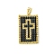 Handmade MIYUKI Japanese Seed Loom Pattern Seed Beads, Rectangle with Cross Pendants, Black, 30~30.5x16x2mm, Hole: 2.5mm