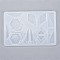 Geometry Shape Silicone Molds, for DIY Earrings, Pendant Necklace Jewelry Silicone Resin Casting Mold, White, 158x105x6mm, Hole: 1.8mm, Inner Diameter: 29~43x11~42mm