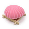 Velet Jewelry Boxes, for Necklaces, Rings, Earrings and Pendants, Shell Shapes, Pink, 8.8cm