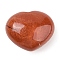 Natural Red Jasper Love Heart Stone, Pocket Palm Stone for Reiki Balancing, 24~25.5x30x15~17mm