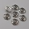 Tibetan Style Alloy Bead Caps, 5-Petal, Flower, Antique Silver, 12x3mm, Hole: 1.5mm