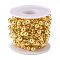 Christmas Tree Round Beaded Garland, Plastic Imitation Pearl Beaded Trim, for Decorating Wedding Party Supplies, with Spool, Gold, 3mm and 8mm, about 10m/roll.