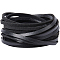 Gorgecraft Flat Cowhide Leather Jewelry Cord, Jewelry DIY Making Material, Black, 4x2mm