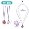 Braided Waxed Cotton Thread Cords Macrame Pouch Necklace Making, Adjustable Glass Beads Interchangeable Stone Necklace, Medium Purple, 30 inch(76cm), 2pcs/set