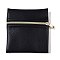 Imitation Leather Jewelry Storage Zipper Bags, for Earrings, Rings, Bracelets, Square, Black, 10x10x0.7cm