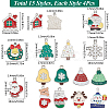 60pcs 15 styles Christmas Theme Alloy Enamel Pendants ENAM-SC0005-56-2