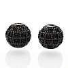 Rack Plating Brass Cubic Zirconia Beads ZIRC-S001-8mm-B04-3