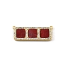 Brass Micro Pave Clear Cubic Zirconia Connector Charms CU-CBA30E8-01G-A07-1