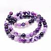 Natural Striped Agate/Banded Agate Bead Strands G-K155-A-6mm-11-2