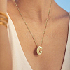 1pc Brass Chain with Alloy Letter Pendants Necklaces NJEW-LP0001-41C-G-4