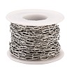 Tarnish Resistant 304 Stainless Steel Textured Paperclip Chains CHS-I009-01P-3