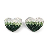 Gradient Color Heart Shaped Polymer Clay Rhinestone Beads CLAY-NH0002-03B-1