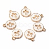 Light Gold Plated Alloy Enamel Pendants ENAM-R136-18-3