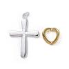 Brass Heart and Cross Pendants KK-BB11621-2