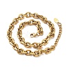 Ion Plating(IP) 304 Stainless Steel Rolo Chain Necklace NJEW-D045-01G-2