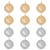12Pcs 2 Colors 304 Stainless Steel Coin Pendants STAS-UN0064-48-1