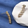 Flat Round Brass Micro Pave Clear Cubic Zirconia Stud Earrings EJEW-H180-12G-3