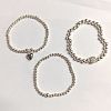 3Pcs 3 Style Iron & Polymer Clay Rhinestone Beaded Stretch Bracelets Set BJEW-PH01674-1