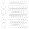 60Pcs 6 Styles 304 Stainless Steel Linking Ring STAS-UN0056-44-1
