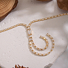 Stainless Steel Pave Shiny Clear Cubic Zirconia Tennis Chain Y Necklaces for Women MI6992-4